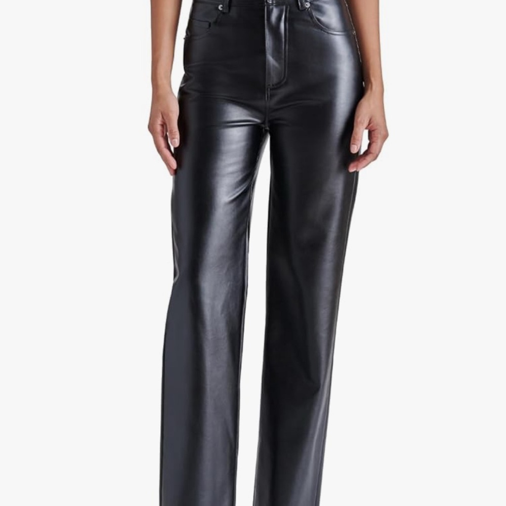 Steve Madden vegan leather straight leg pant